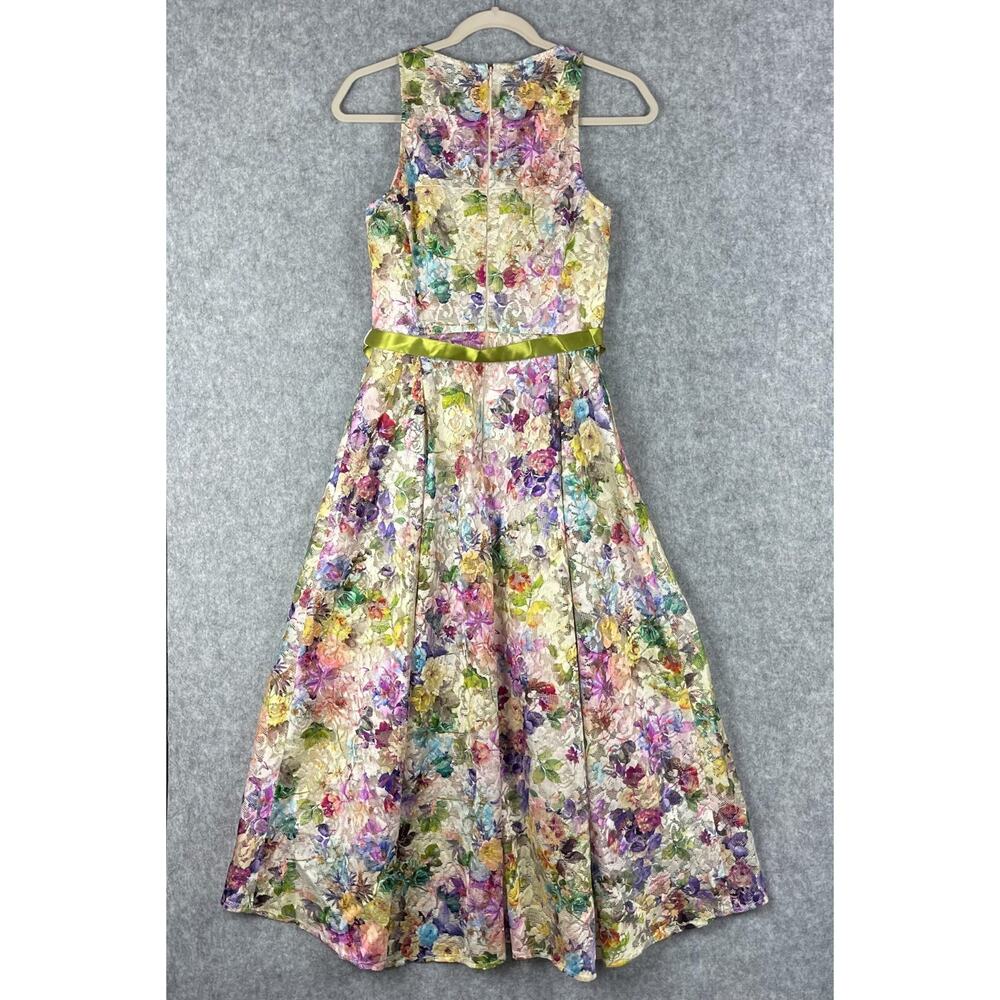 Tahari Arthur S Levine Fairy Dress Womens 2 Floral Crochet Lace Mesh Romantic - Picture 12 of 15